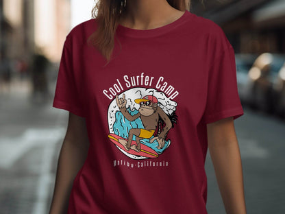 Cool Surfing Monkey Graphic Print Casual T-Shirt - Design & Vybe
