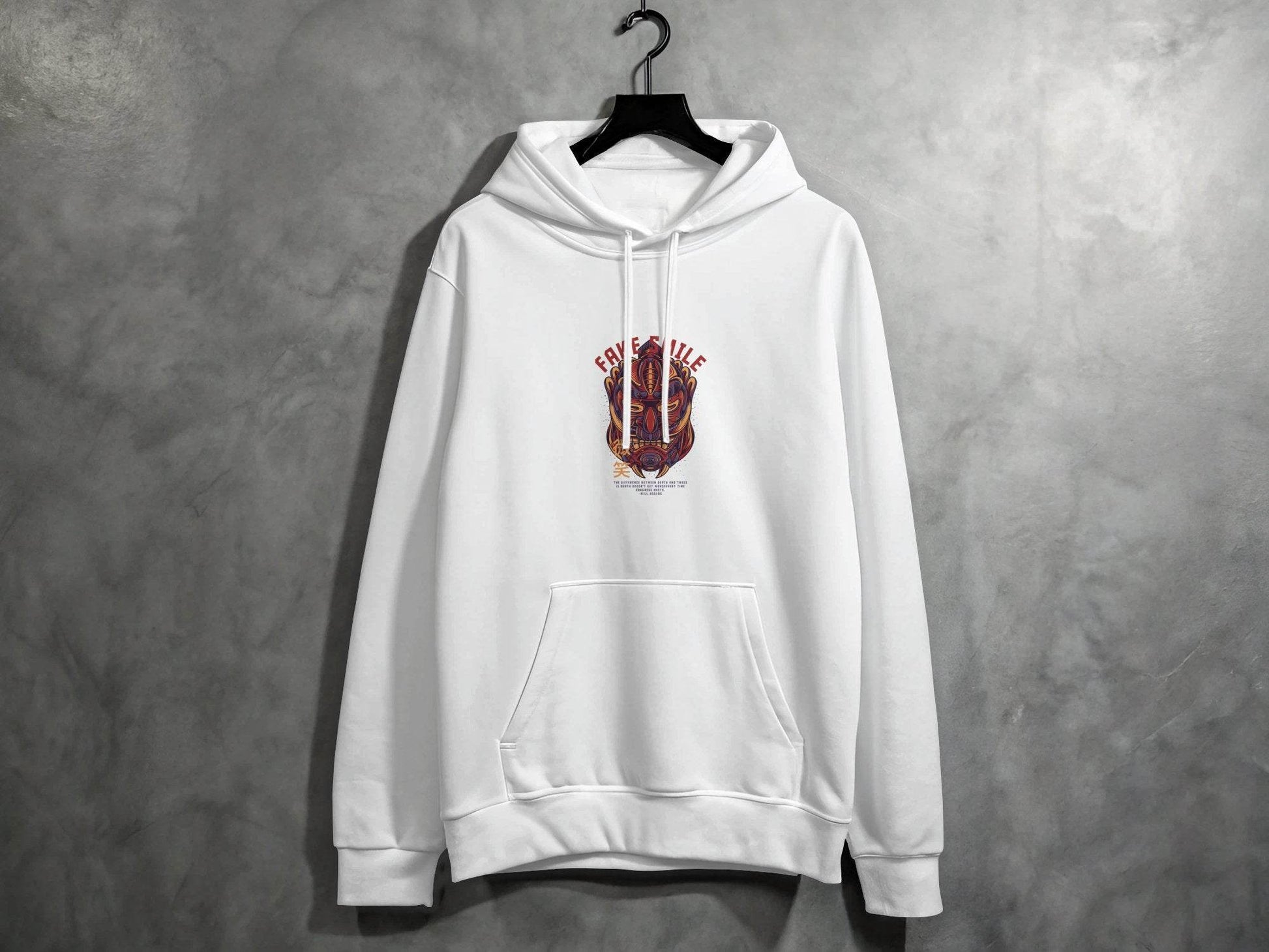 Fake Smile Japanese Mask Design Graphic Hoodie - Design & Vybe