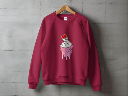 Finger Heart with a Red Heart Cartoon Drawing Hoodie - Design & Vybe