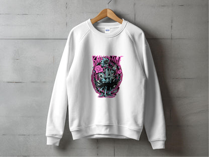 Bizarre graphic white sweatshirt with unique design product