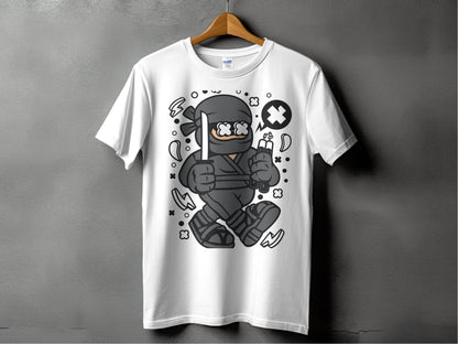 Ninja Cartoon Character with Nunchucks Graphic T-Shirt - Design & Vybe