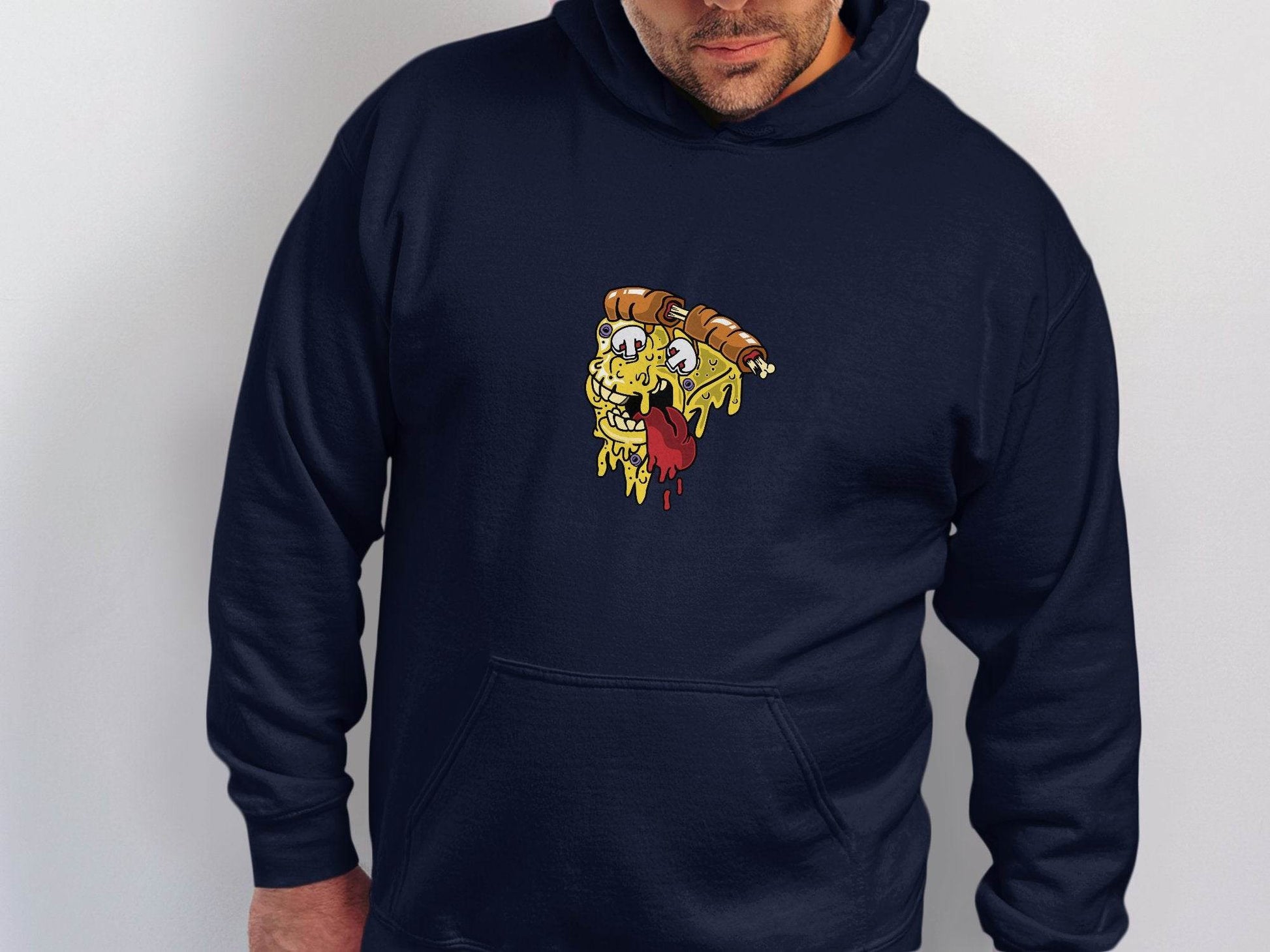 Monstrous Melting Pizza Slice Graphic Design Hoodie - Design & Vybe