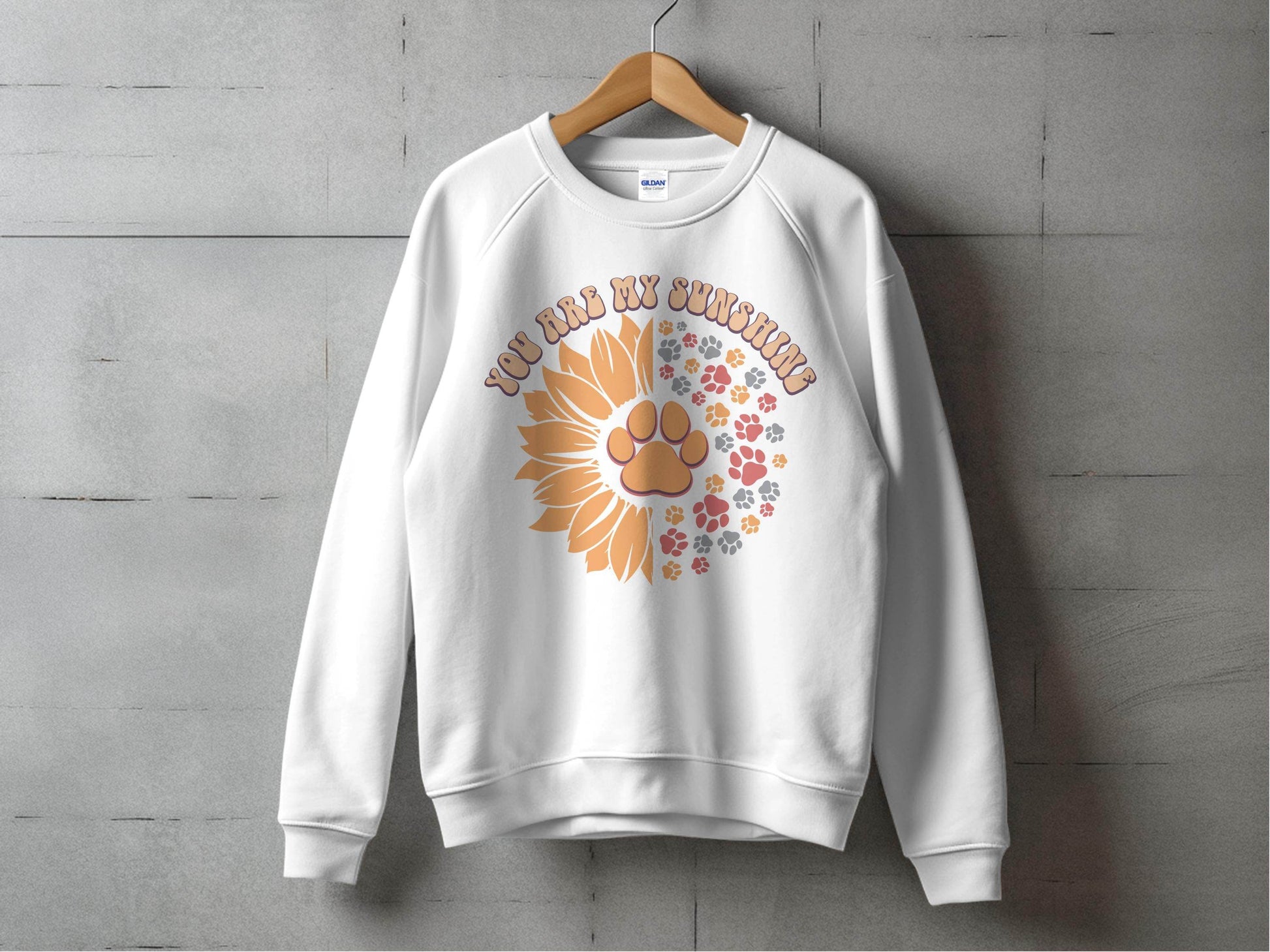You Are My Sunshine Sunflower Paw Pattern Graphic Sweater - Design & Vybe