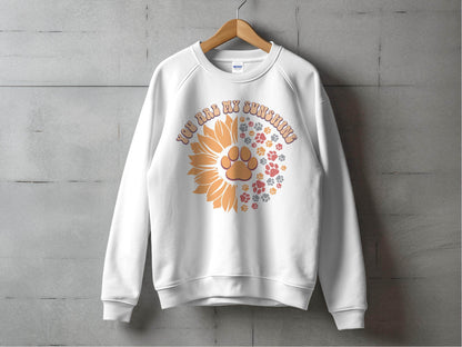 You Are My Sunshine Sunflower Paw Pattern Graphic Sweater - Design & Vybe