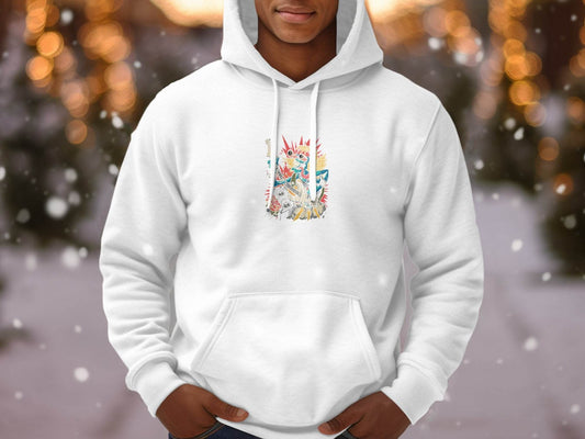 Rock and Roll Zombie Plays Guitar Artwork Hoodie - Design & Vybe