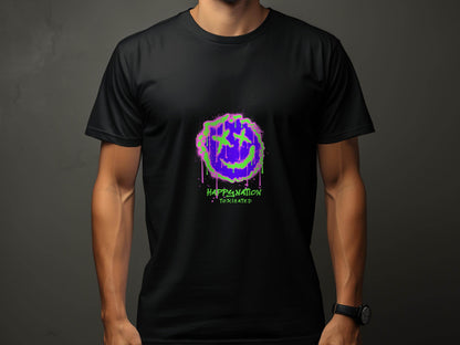 Happy Nation Toxiclated Smiley Face Graphic Design T-Shirt - Design & Vybe