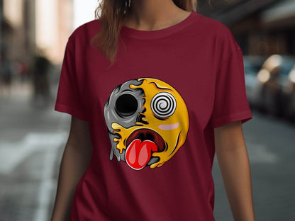 Melting Face with Swirling Eyes Smiley Graphic T-Shirt - Design & Vybe