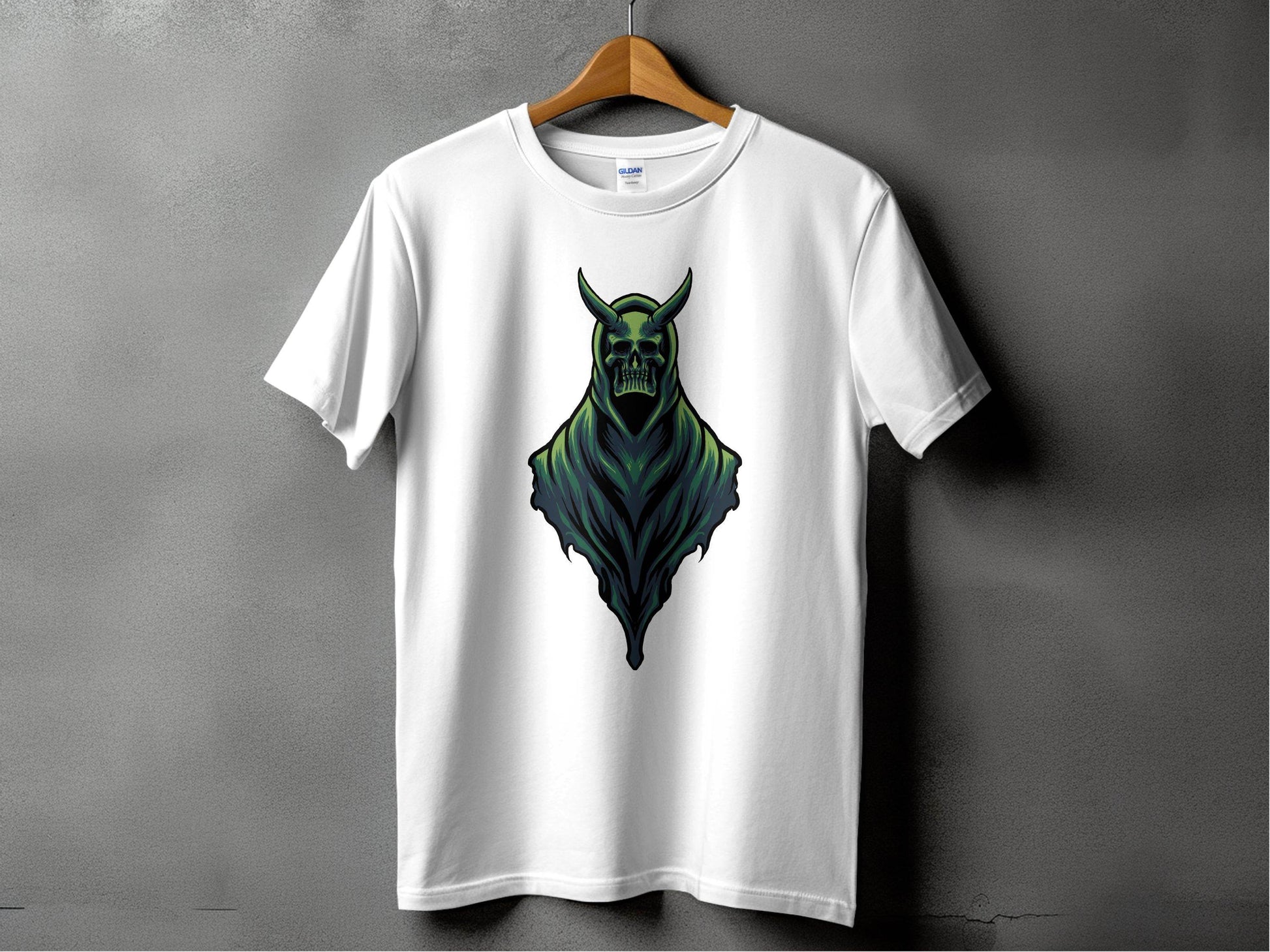 Gothic Hooded Skull Artwork Graphic T-Shirt - Design & Vybe