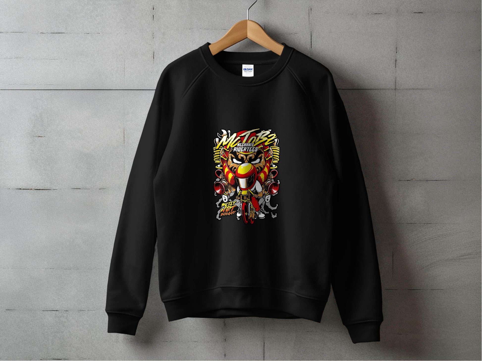 Motorbz Mechanix Ridertees Built Not Bought Graphic Sweater - Design & Vybe
