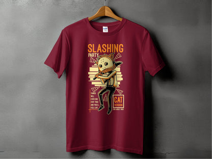Slashing Party Cat Version for Adult Only Graphic T-Shirt - Design & Vybe