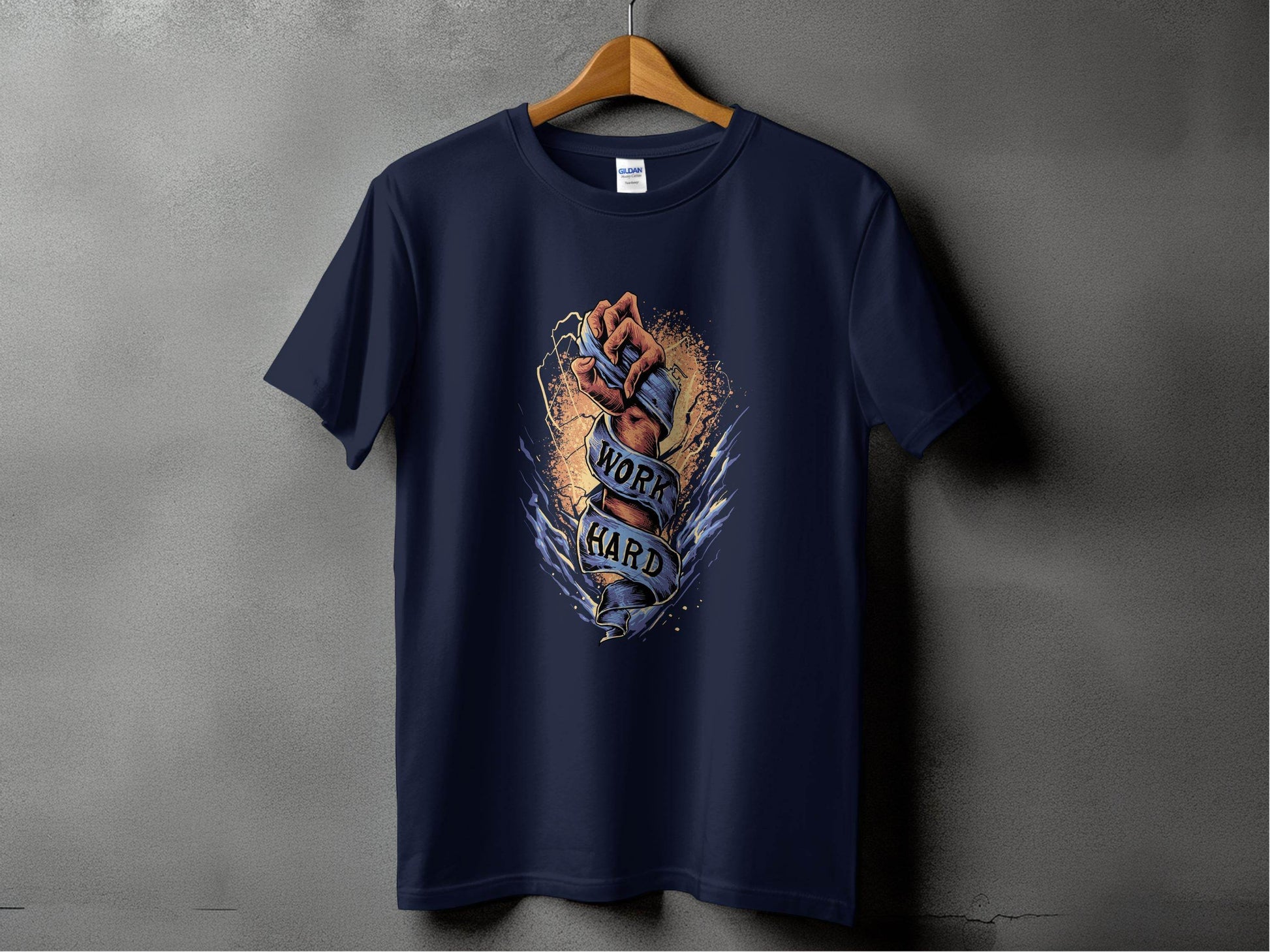 Motivational Work Hard Graphic Printed T-Shirt - Design & Vybe