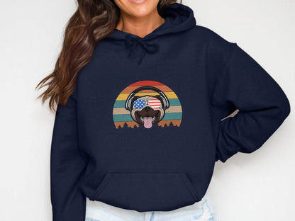 Retro Pug Dog with Headphones Graphic Tee Hoodie - Design & Vybe