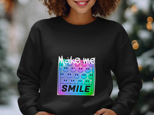 Make Me Smile Rainbow Gradient Design Graphic Sweater - Design & Vybe