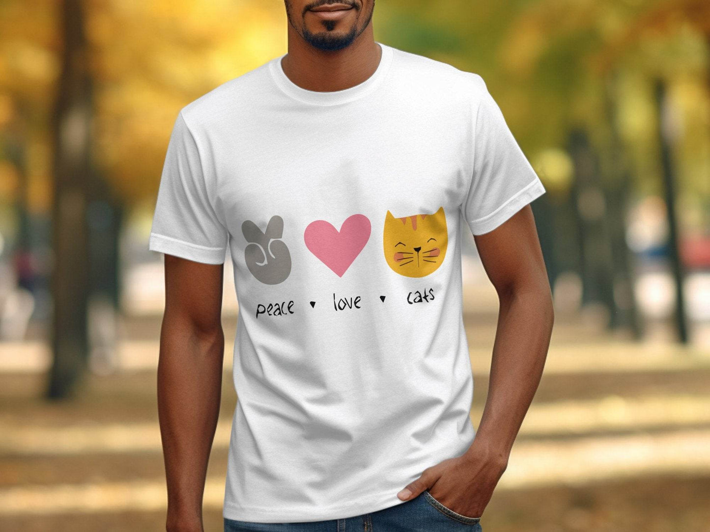 Peace Love Cats Graphic Design T-Shirt - Design & Vybe