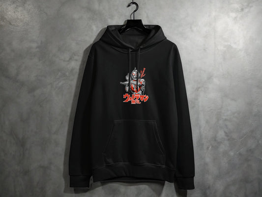 Stylish Black Hoodie with Unique Design Hoodie