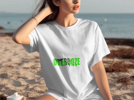 Overdoze Neon Green With Face Graphic Trendy Image T-Shirt - Design & Vybe