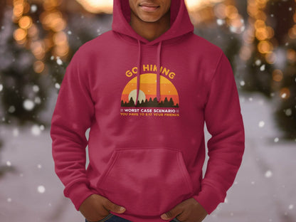 Go Hiking You Have To Eat Your Friends Sunset Design Hoodie - Design & Vybe