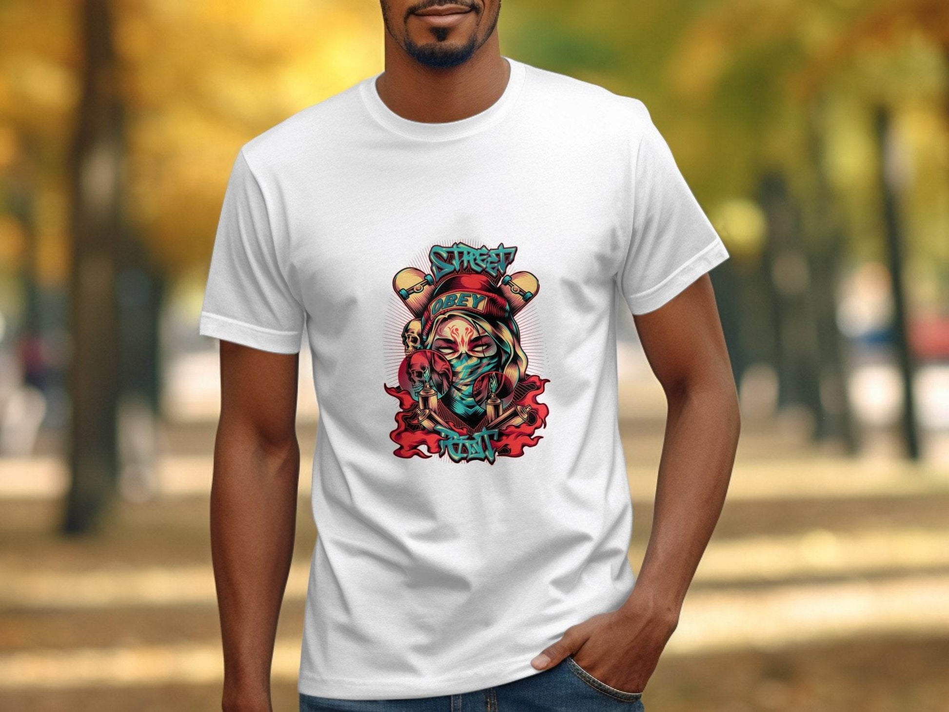 Street Art Graffiti Obey Slogan With Skulls T-Shirt - Design & Vybe