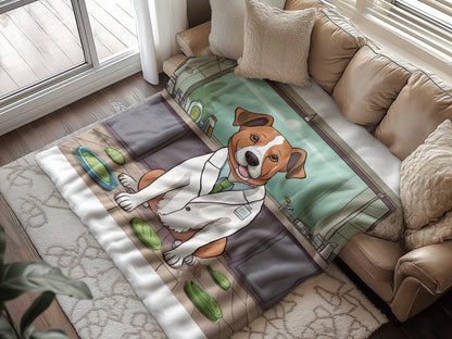 Adorable Dog Scientist Cozy Living Room Blanket product