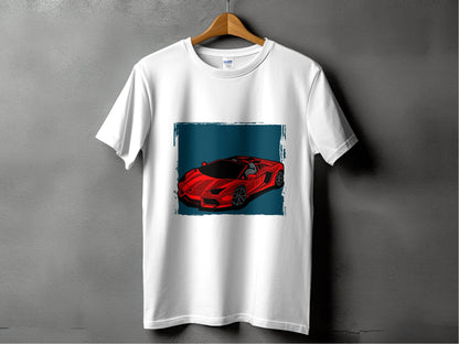 Bold Red Supercar Print Graphic T-Shirt - Design & Vybe
