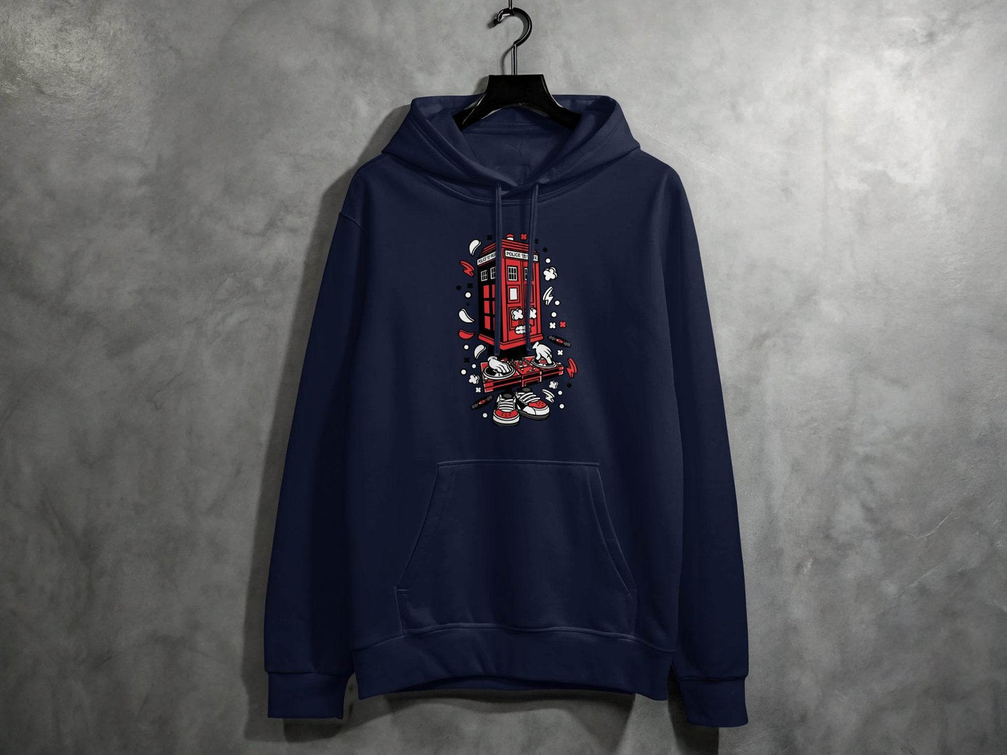 Unique DJ Music Police Box Design Graphic Hoodie - Design & Vybe