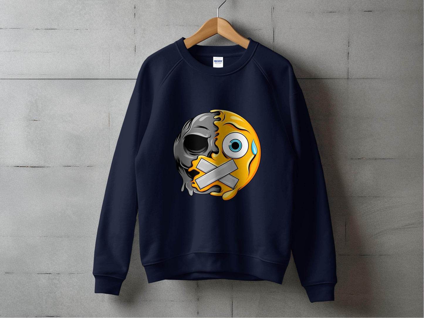 Skull and Emoji Featuring Smiley Design Graphic Sweater - Design & Vybe