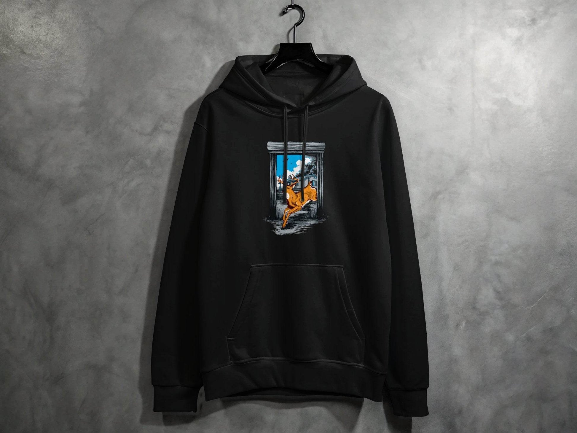 Wildlife Escape Deer Graphic Hoodie - Design & Vybe
