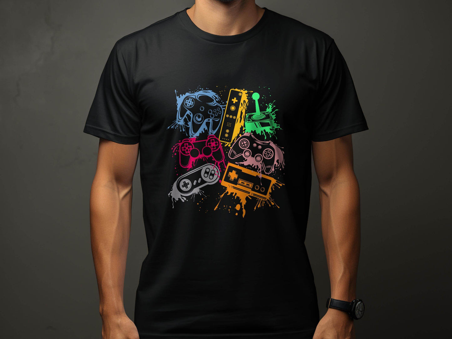 Gaming Console Joypad Colorful Style Design Artwork T-Shirt - Design & Vybe