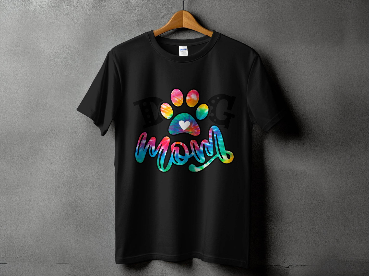 Dog Mom Paw Print Tie Dye Style Cute Graphic Design T-Shirt - Design & Vybe