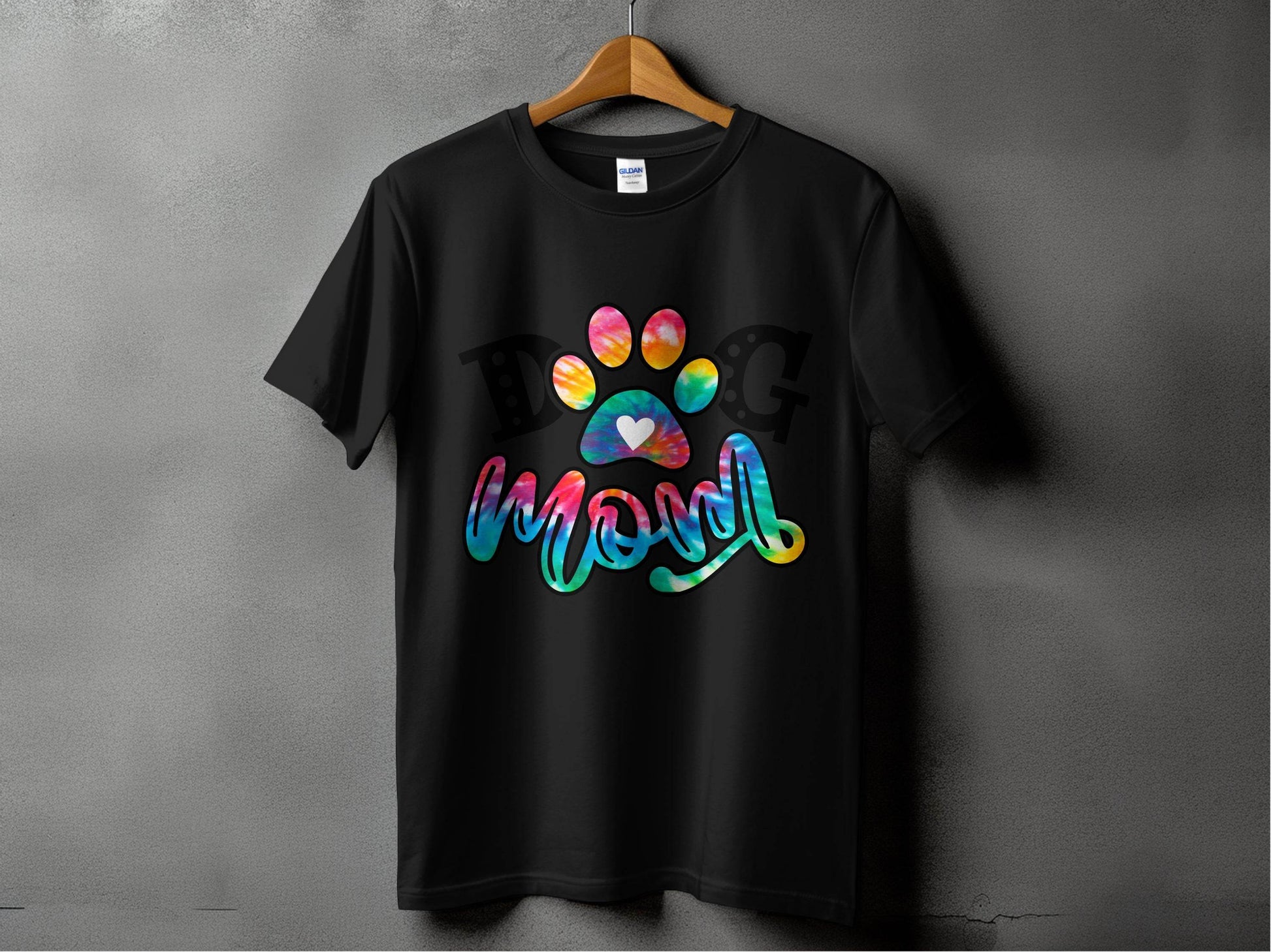Dog Mom Paw Print Tie Dye Style Cute Graphic Design T-Shirt - Design & Vybe