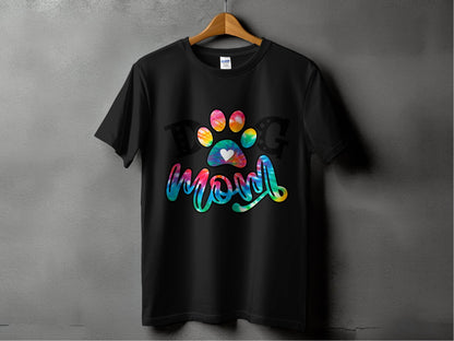 Dog Mom Paw Print Tie Dye Style Cute Graphic Design T-Shirt - Design & Vybe