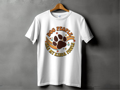Dog People Are My Kinda People Retro Style Dog Paw T-Shirt - Design & Vybe