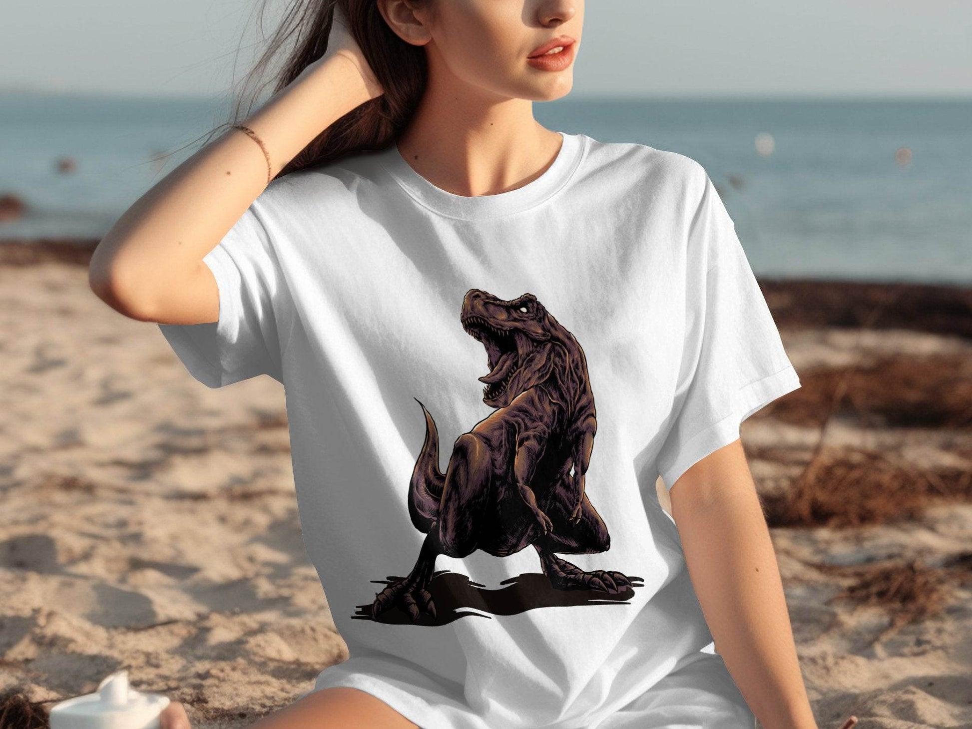 Fierce T-Rex Roaring Dinosaur Graphic T-Shirt - Design & Vybe
