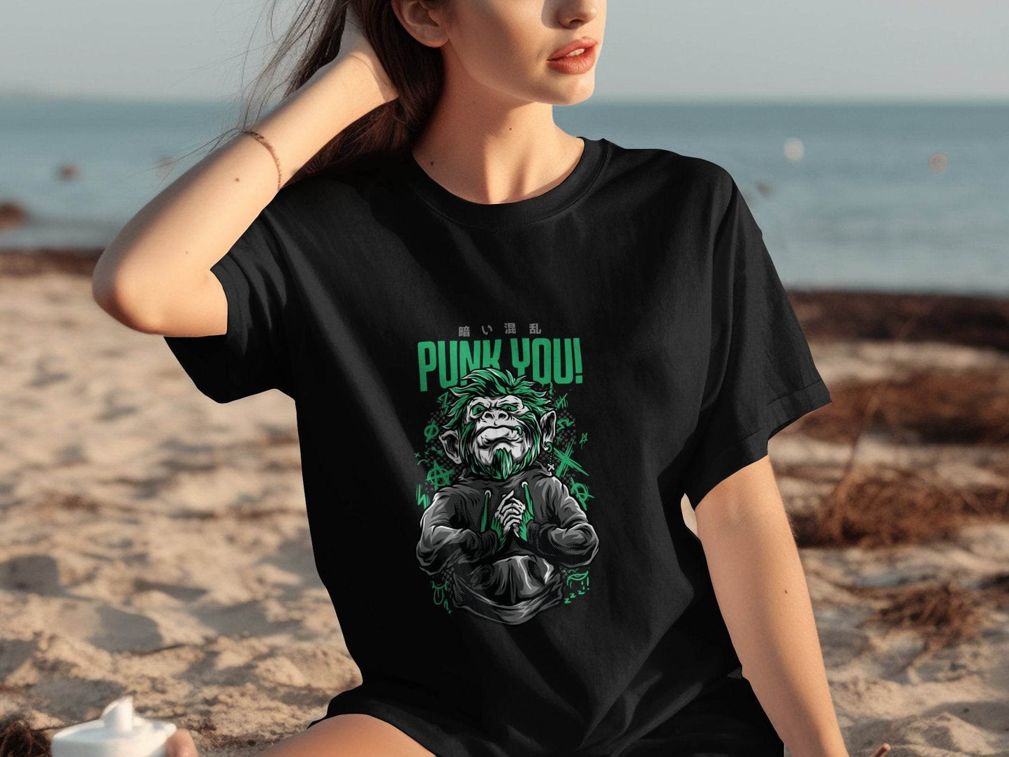 Punk You Green Hair Ape Graphic Style Unisex T-Shirt - Design & Vybe