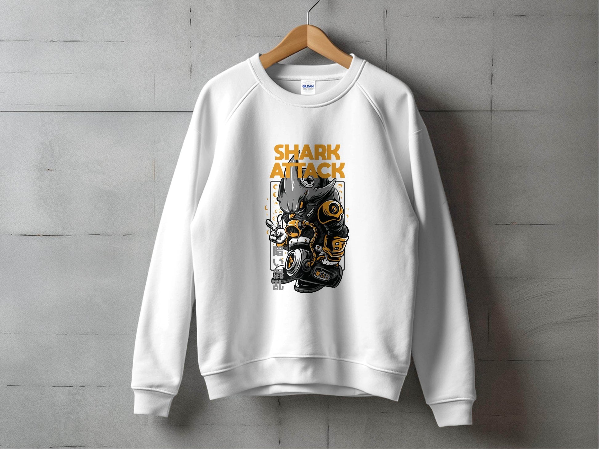 Shark Attack Graphic Illustration Inspired Design Sweater - Design & Vybe