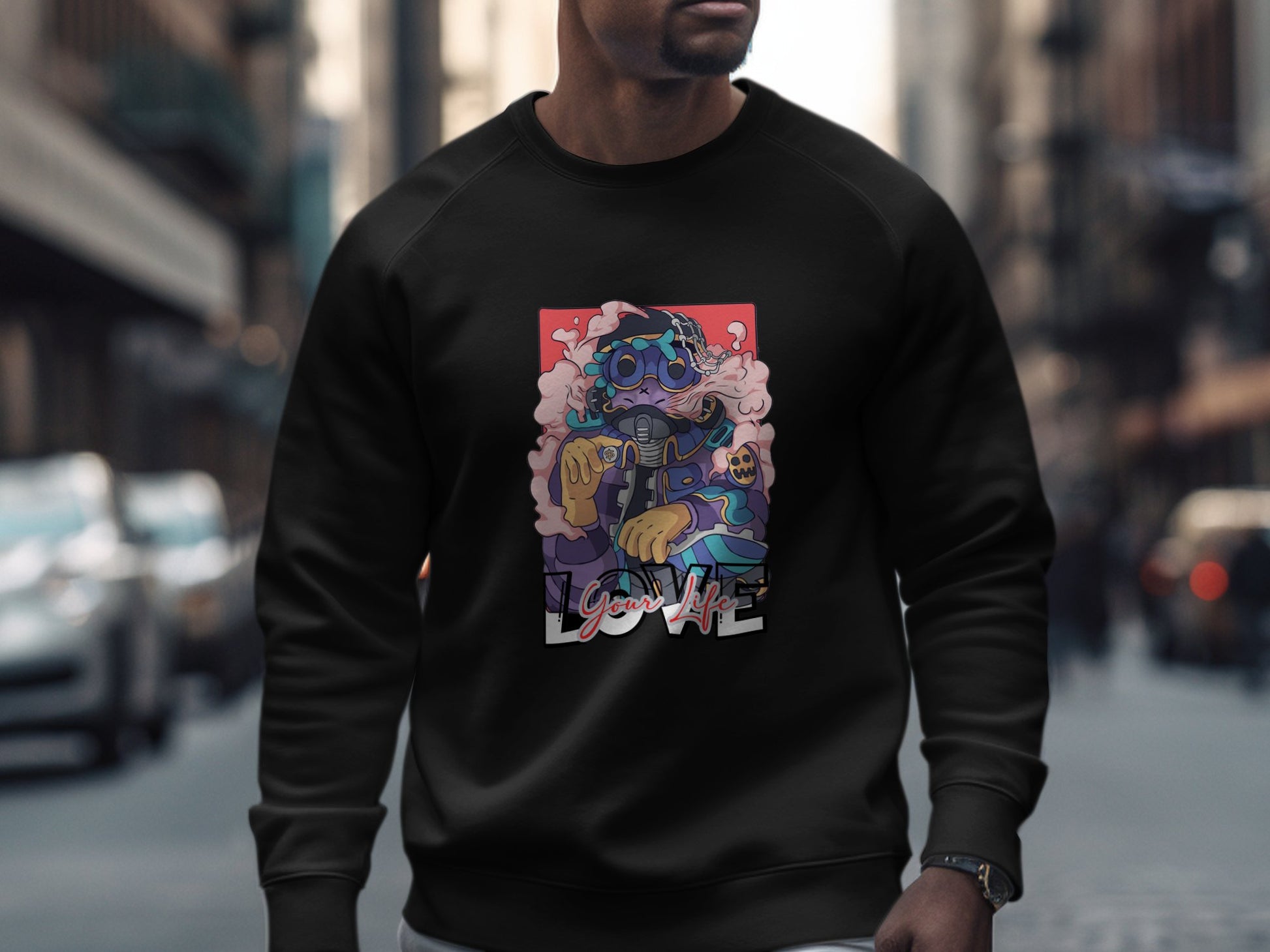 Good Vibes Gas Mask Urban Art Sweatshirt product