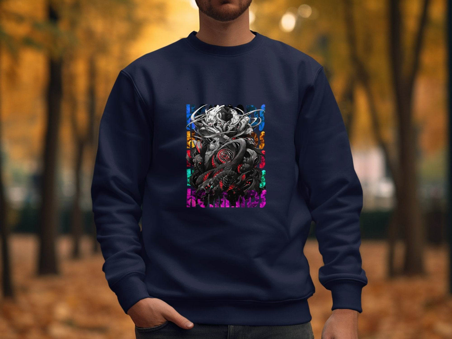 Complex Creature Design with Colorful Accents Premium Sweater - Design & Vybe
