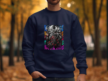 Complex Creature Design with Colorful Accents Premium Sweater - Design & Vybe