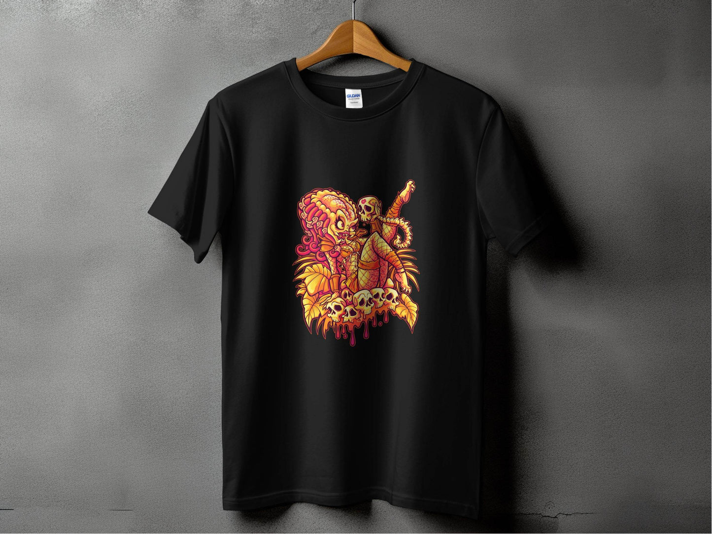 Predator Resting Atop Skulls Graphic T-Shirt - Design & Vybe