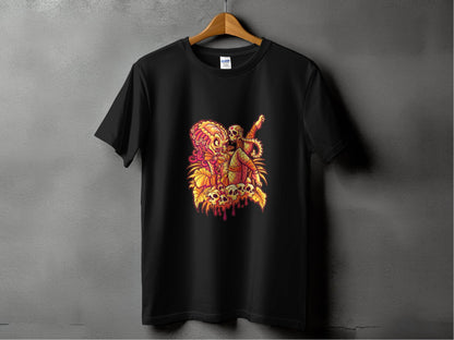 Predator Resting Atop Skulls Graphic T-Shirt - Design & Vybe
