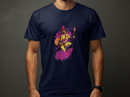 Striking Female Warrior with Spear Graphic Art T-Shirt - Design & Vybe