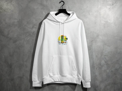 Cool Dinosaur Surfing Printed Stylish Hoodie - Design & Vybe