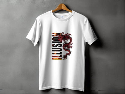 EUSTIS Dragon with Fire Text Graphic Print Design T-Shirt - Design & Vybe