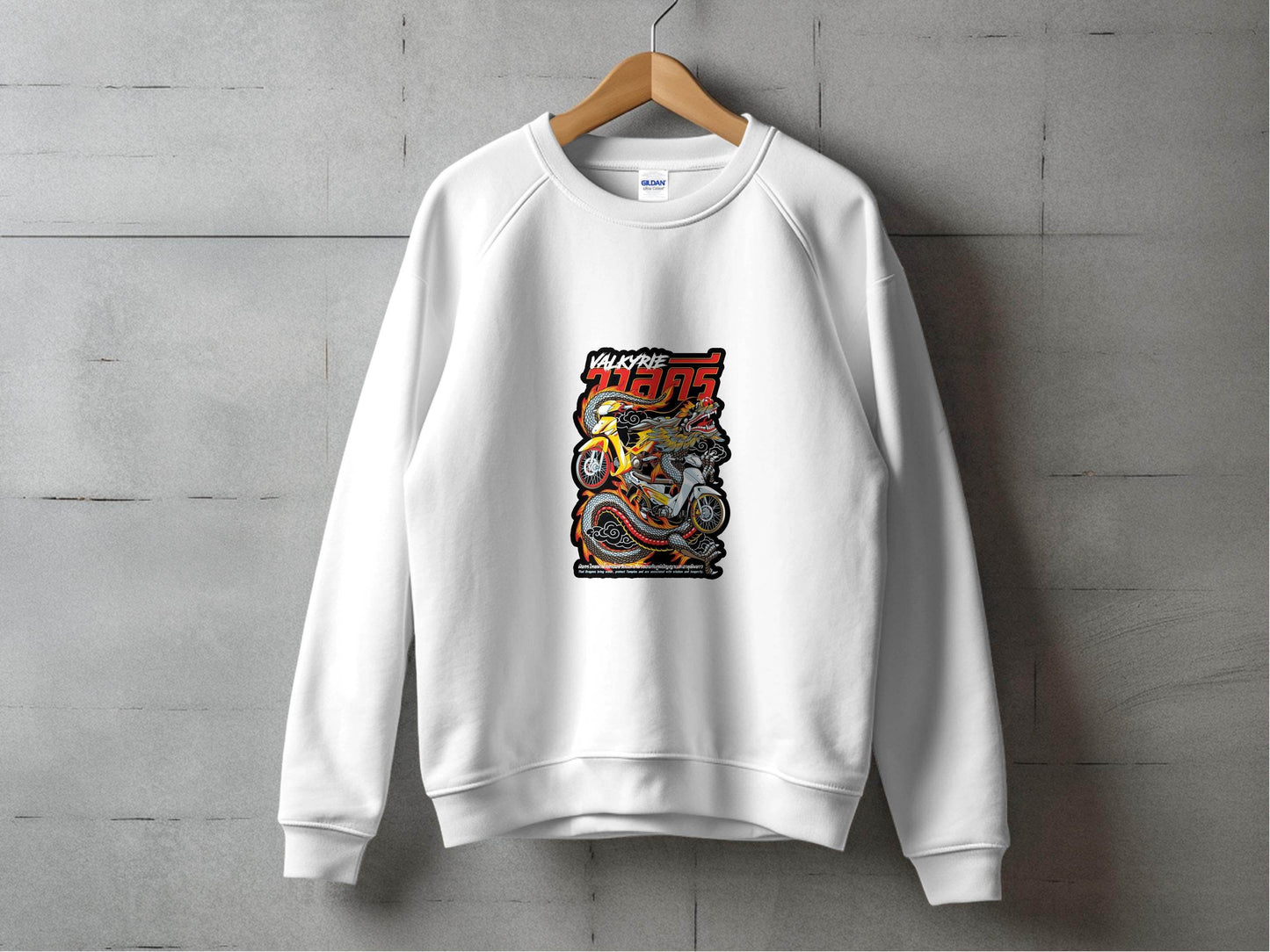 Valkyrie Dragon Motorcycle Graphic Illustration Sweater - Design & Vybe