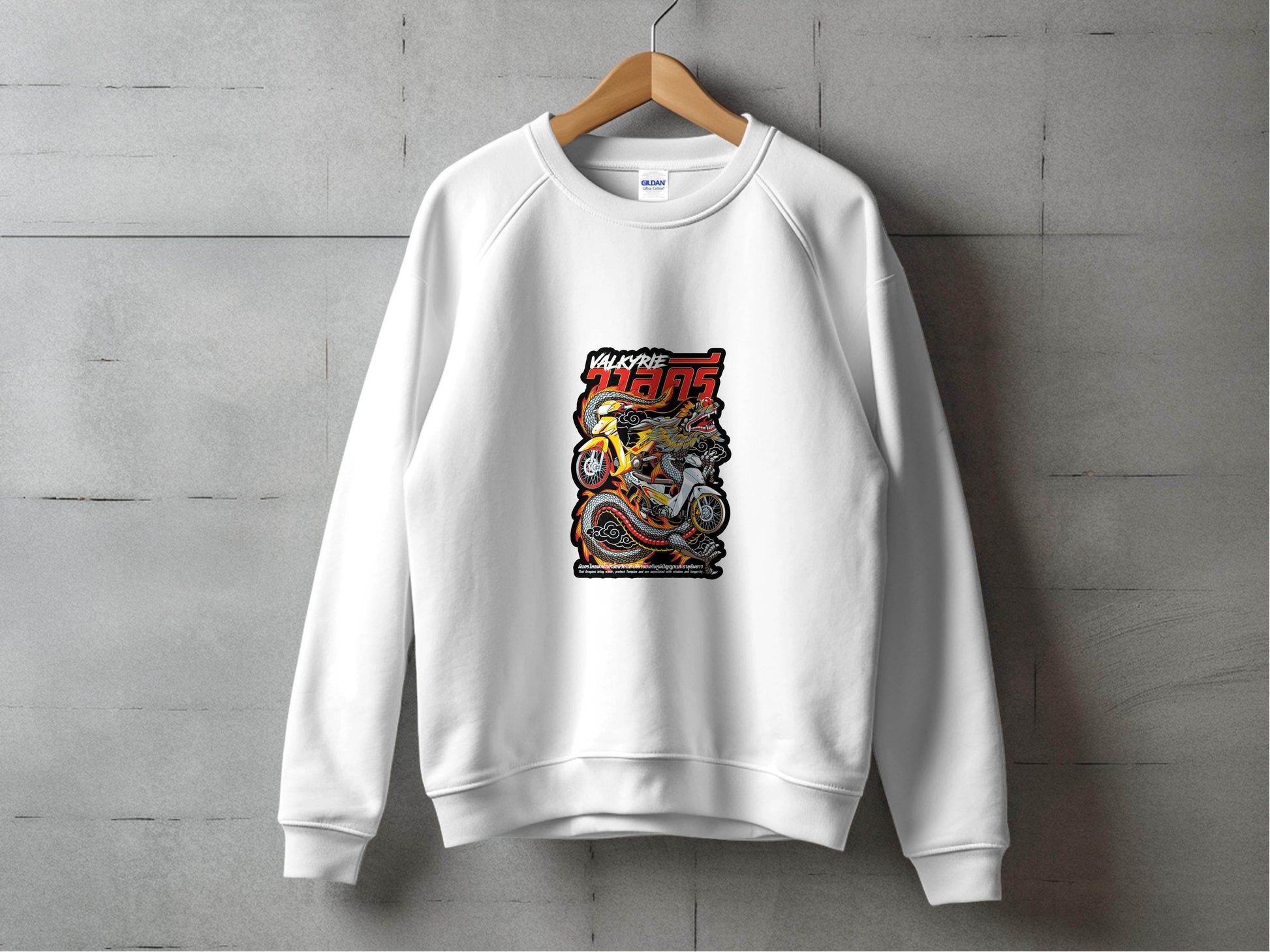 Valkyrie Dragon Motorcycle Graphic Illustration Sweater - Design & Vybe