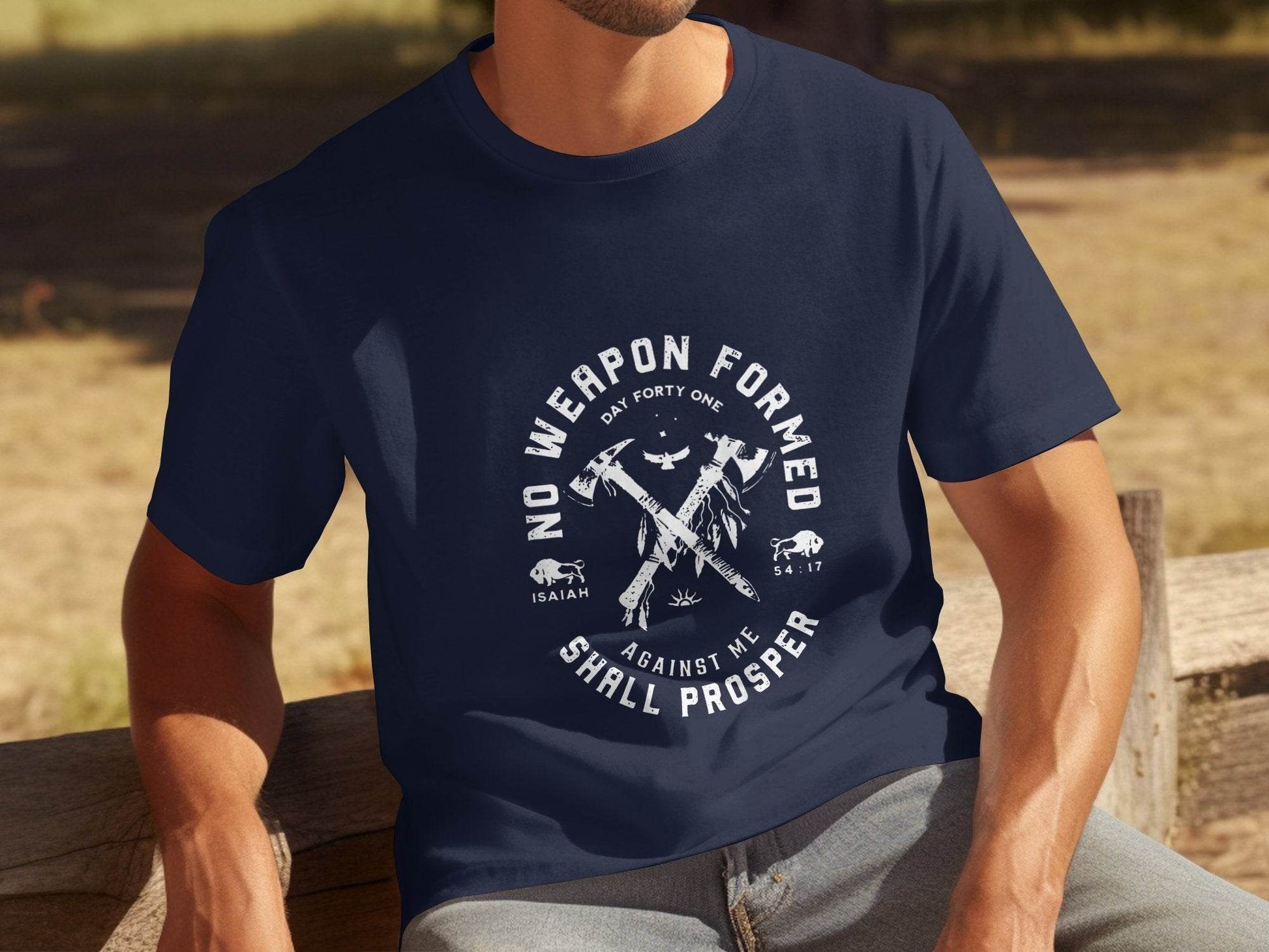 No Weapon Formed Against Me Shall Prosper Isaiah T-Shirt - Design & Vybe