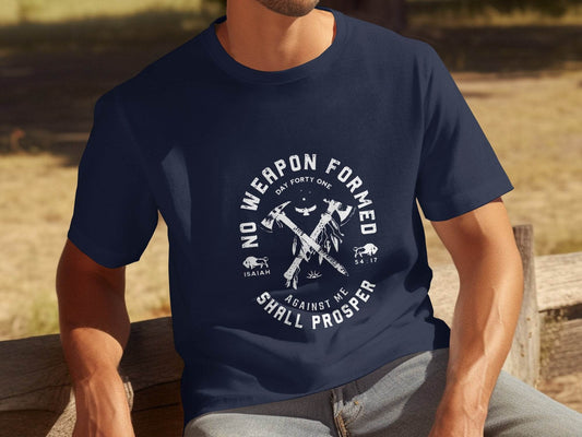 No Weapon Formed Against Me Shall Prosper Isaiah T-Shirt - Design & Vybe