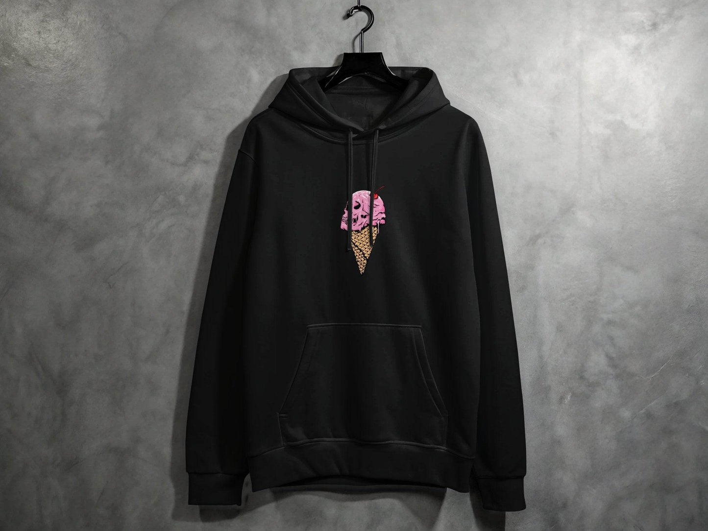 Ice Cream Skull Cone Graphic Illustration for Hoodie - Design & Vybe