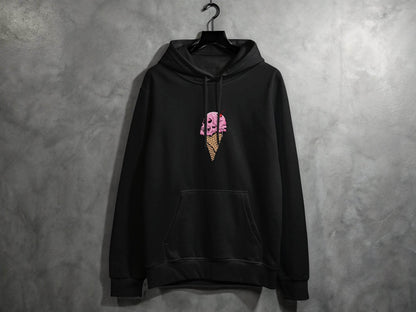 Ice Cream Skull Cone Graphic Illustration for Hoodie - Design & Vybe
