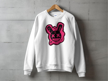 Trendy Sweatshirt with Unique Pink Bunny Print product
